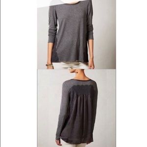 Anthropologie Bordeaux lace/satin thermal - size M